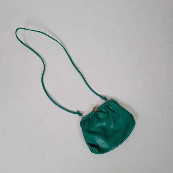 80s Sea-foam Green Handbag Shoulder Crossbody Vintage Clutch Mini Bags Wallet - Picture 8 of 9